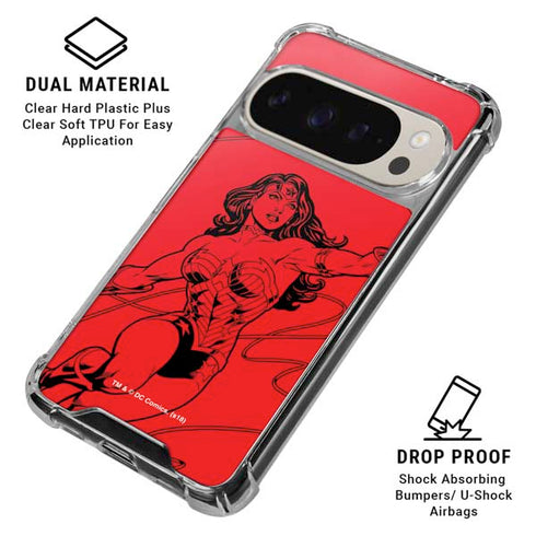 DC Comics Wonder Woman Comic Pop Pixel 9/9 Pro Clear Case